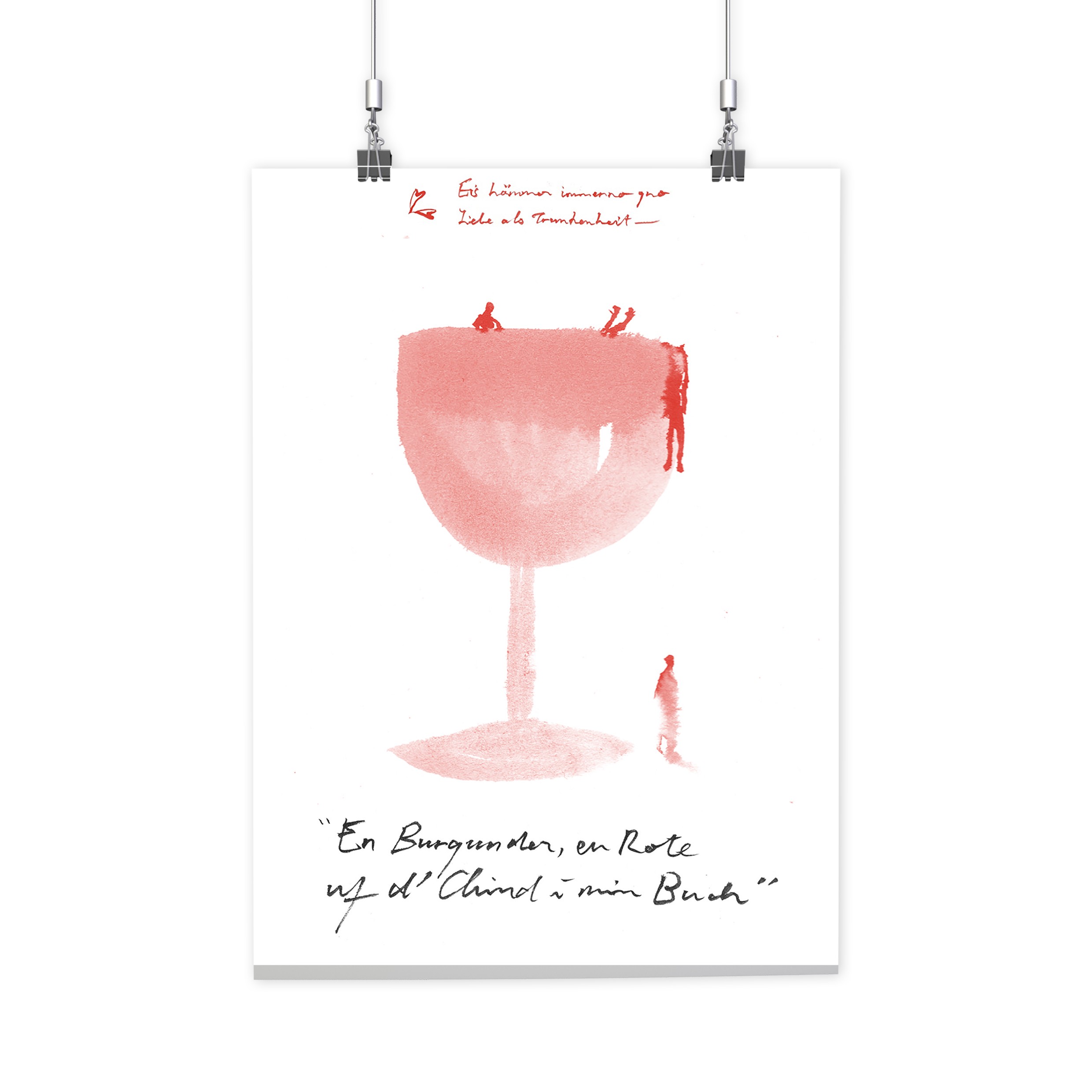 BRANDÃO FABER HUNGER – Poster Ich liebe Dich Red Glass